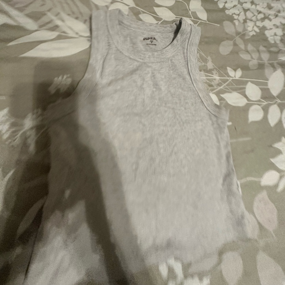 Old Navy Snug Gray Ribbed Tank Top